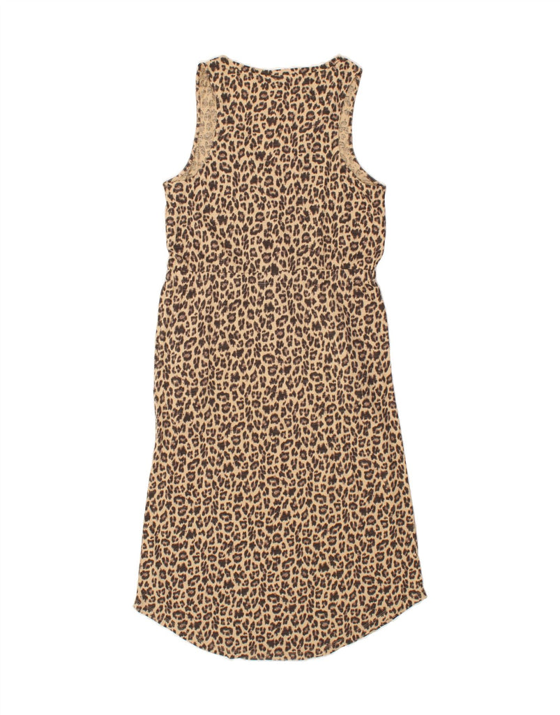 HUSH Womens Sleeveless Maxi Dress US 12 Large Beige Animal Print Cotton Vintage HUSH and Second-Hand HUSH from Messina Hembry 