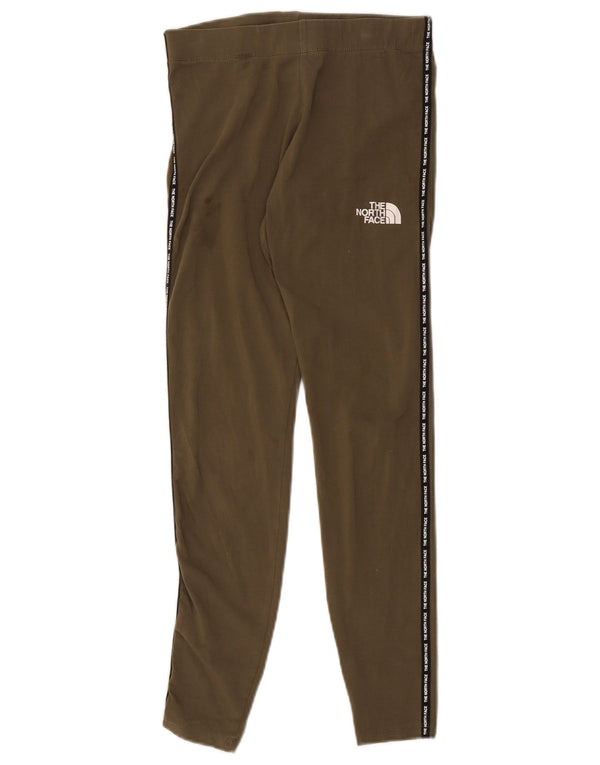 The North Face Womens Graphic Leggings UK 8 Small  Khaki Colourblock Cotton