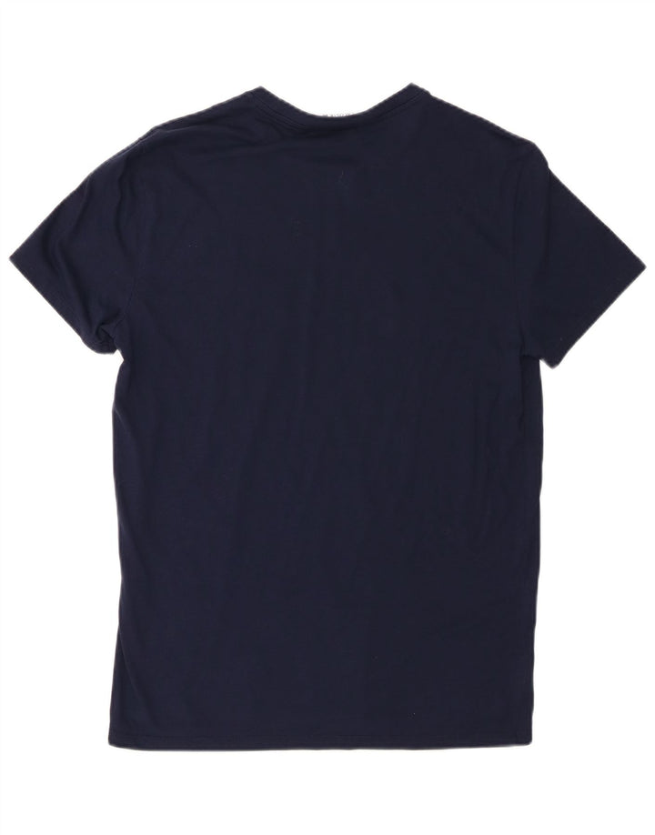 Lacoste Mens Regular Fit T-Shirt Top Size 4 Medium Navy Blue Cotton