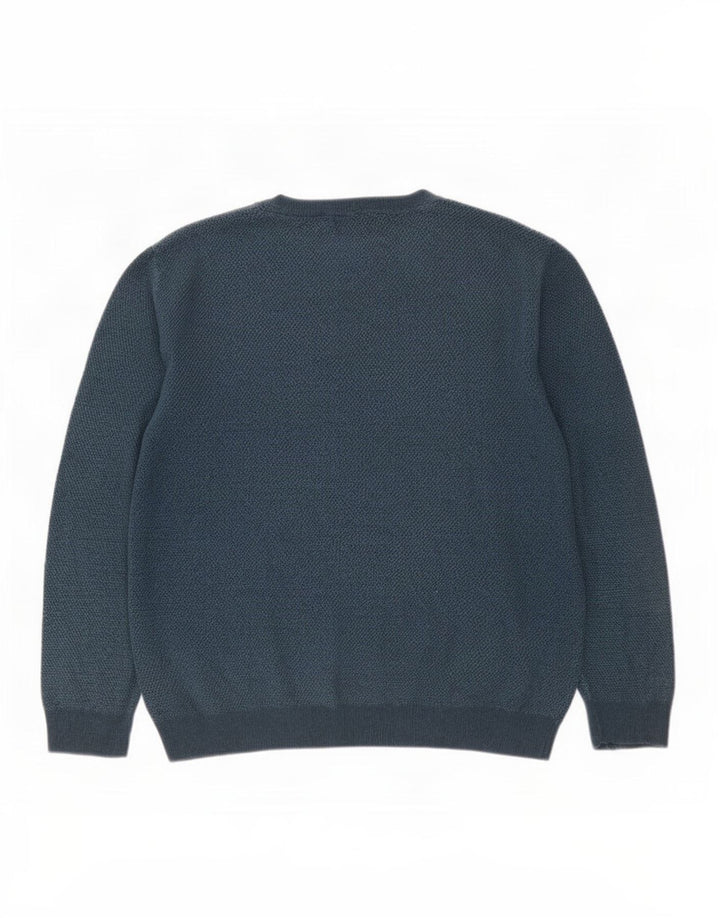 Marks & Spencer Mens Crew Neck Jumper Sweater Large Blue Cotton