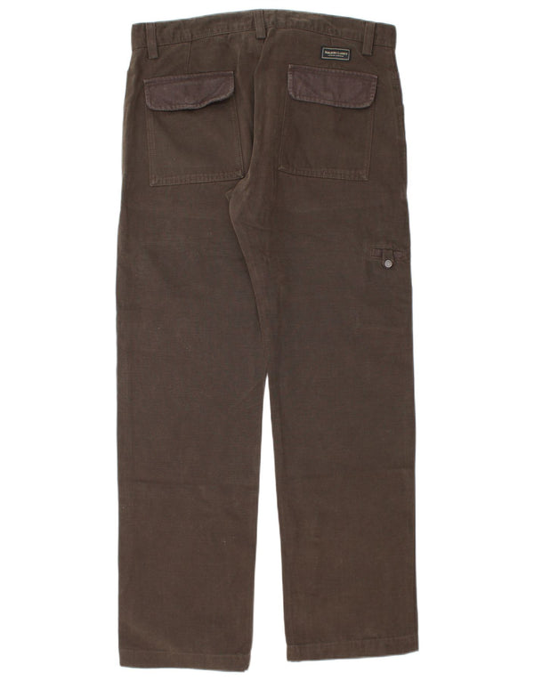 Marlboro Classics Mens Straight Cargo Trousers EU 50 Large W34 L32 Brown