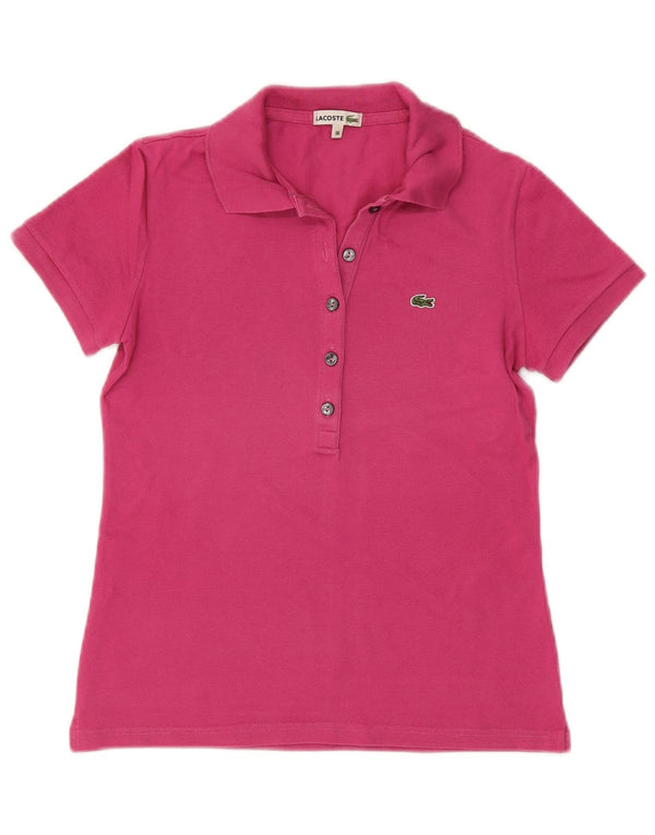 LACOSTE Womens Polo Shirt EU 36 Small Pink Cotton