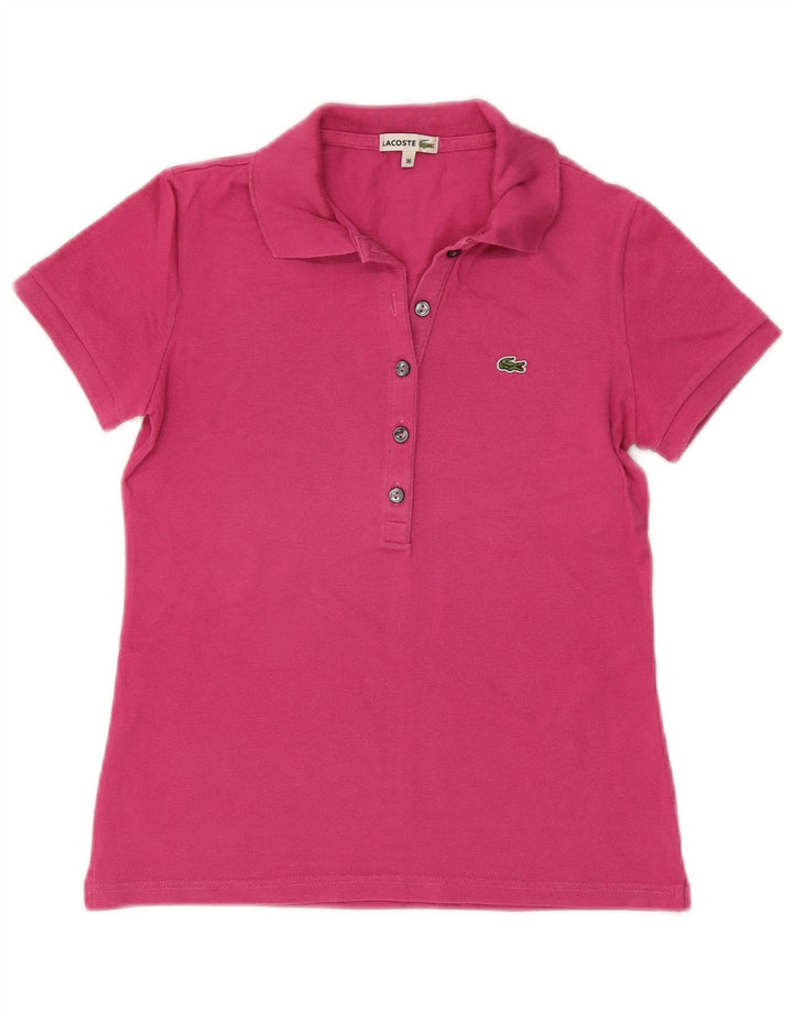 LACOSTE Womens Polo Shirt EU 36 Small Pink Cotton
