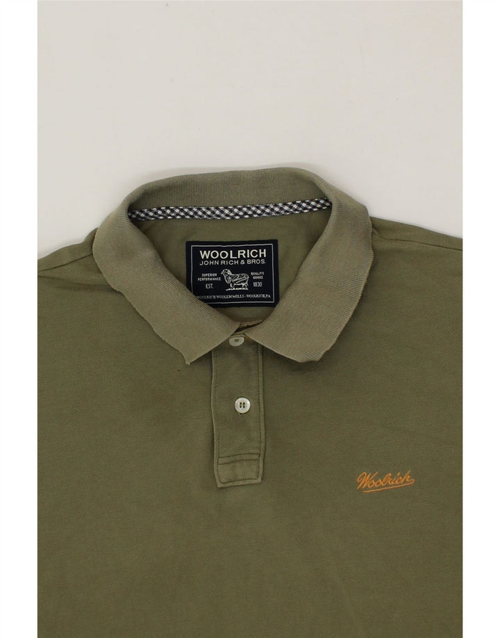 WOOLRICH Mens Polo Shirt Medium Green Cotton Vintage Woolrich and Second-Hand Woolrich from Messina Hembry 