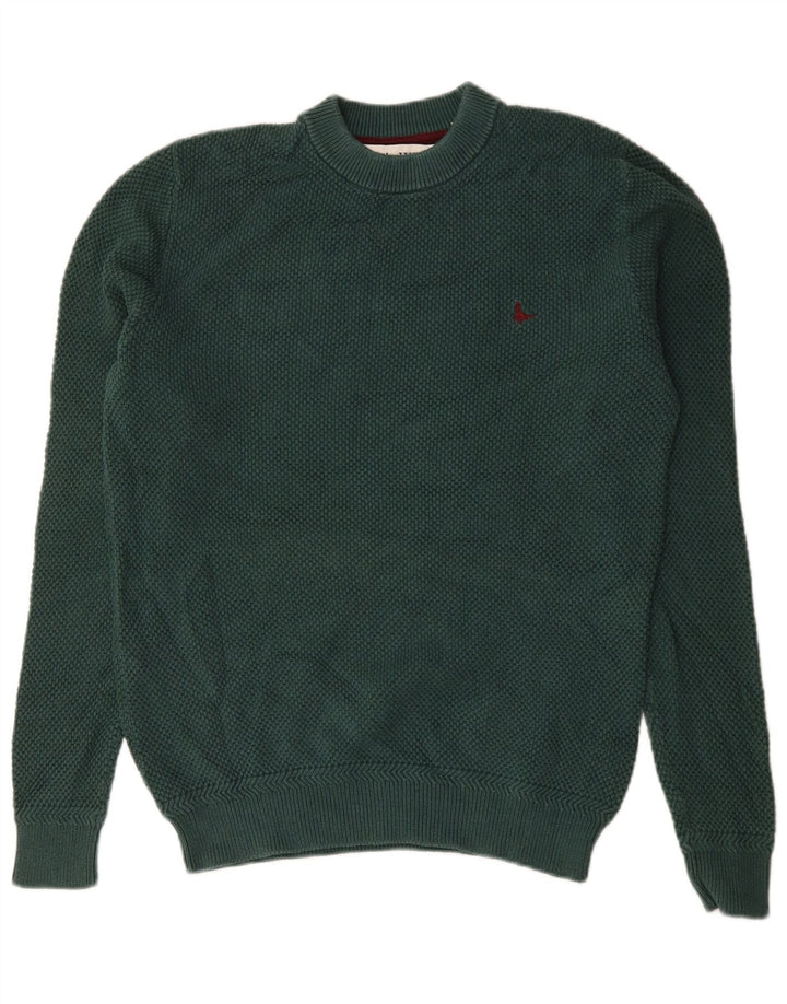 Jack Wills Mens Crew Neck Jumper Sweater Medium Green Cotton