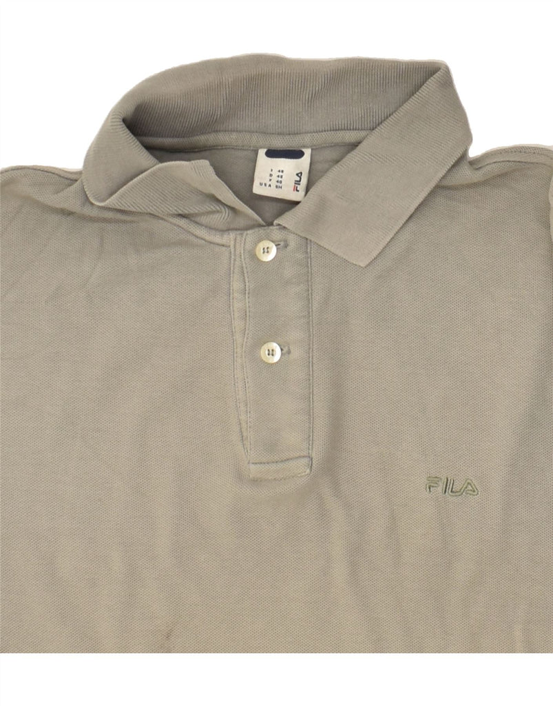 FILA Mens Polo Shirt IT 48 Medium Grey Cotton | Vintage Fila | Thrift | Second-Hand Fila | Used Clothing | Messina Hembry 