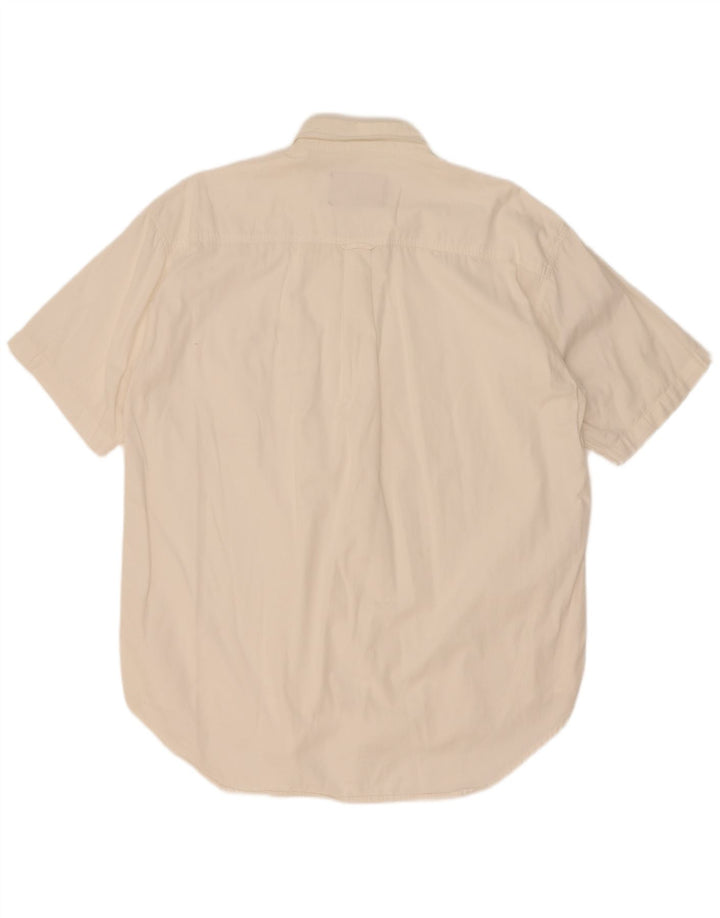 Marlboro Classics Mens Short Sleeve Shirt XL White Cotton