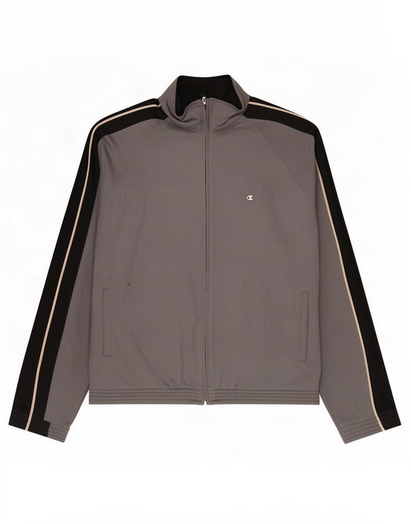 Champion Mens Tracksuit Top Jacket XL Grey Colourblock Polyester