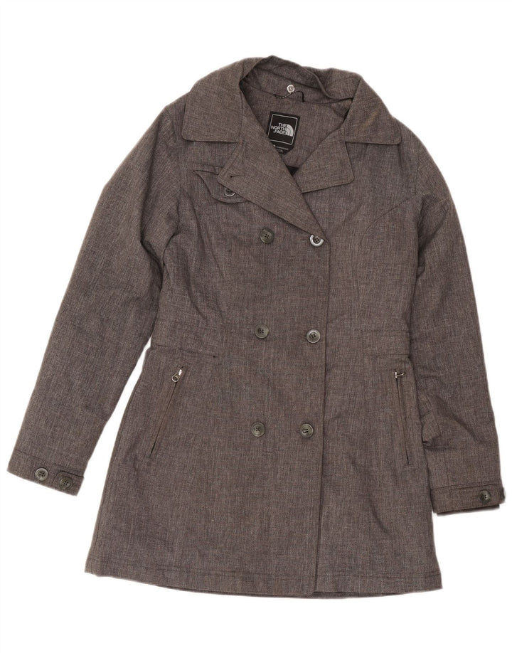 The North Face Womens Double Breasted Coat UK 10 Small Grey Polyester