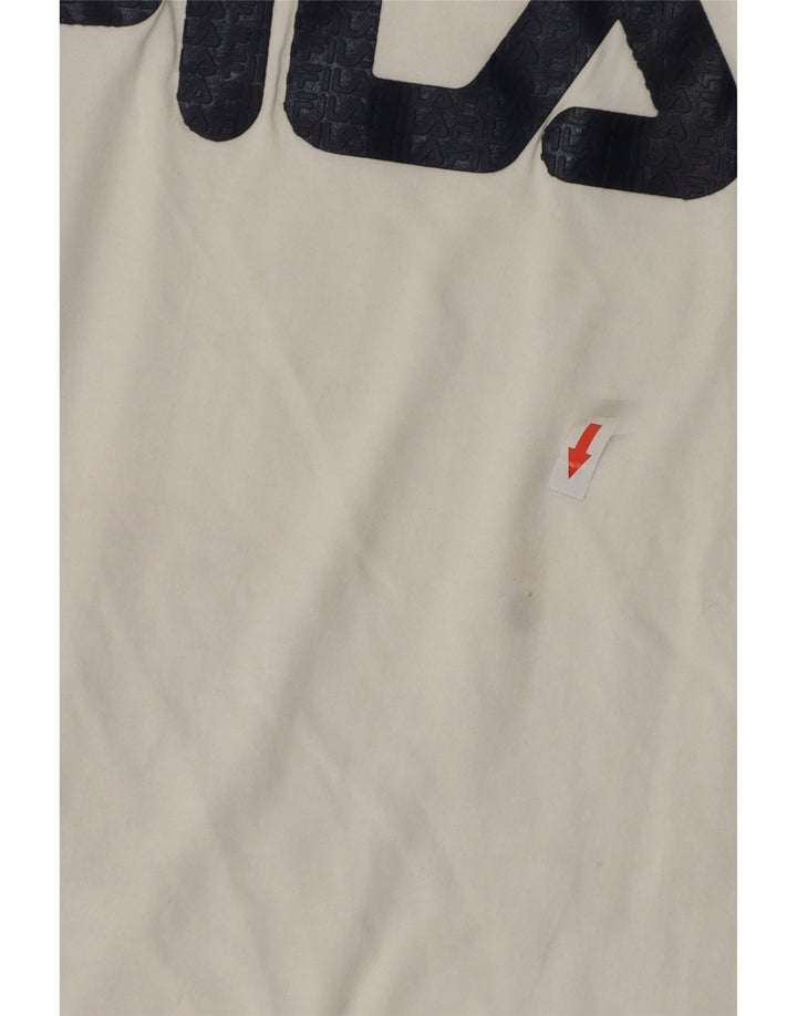 Fila Mens Graphic T-Shirt Top Small White Cotton