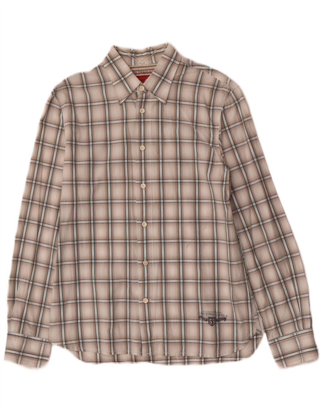 Levi's Mens Shirt Small Grey Check Cotton