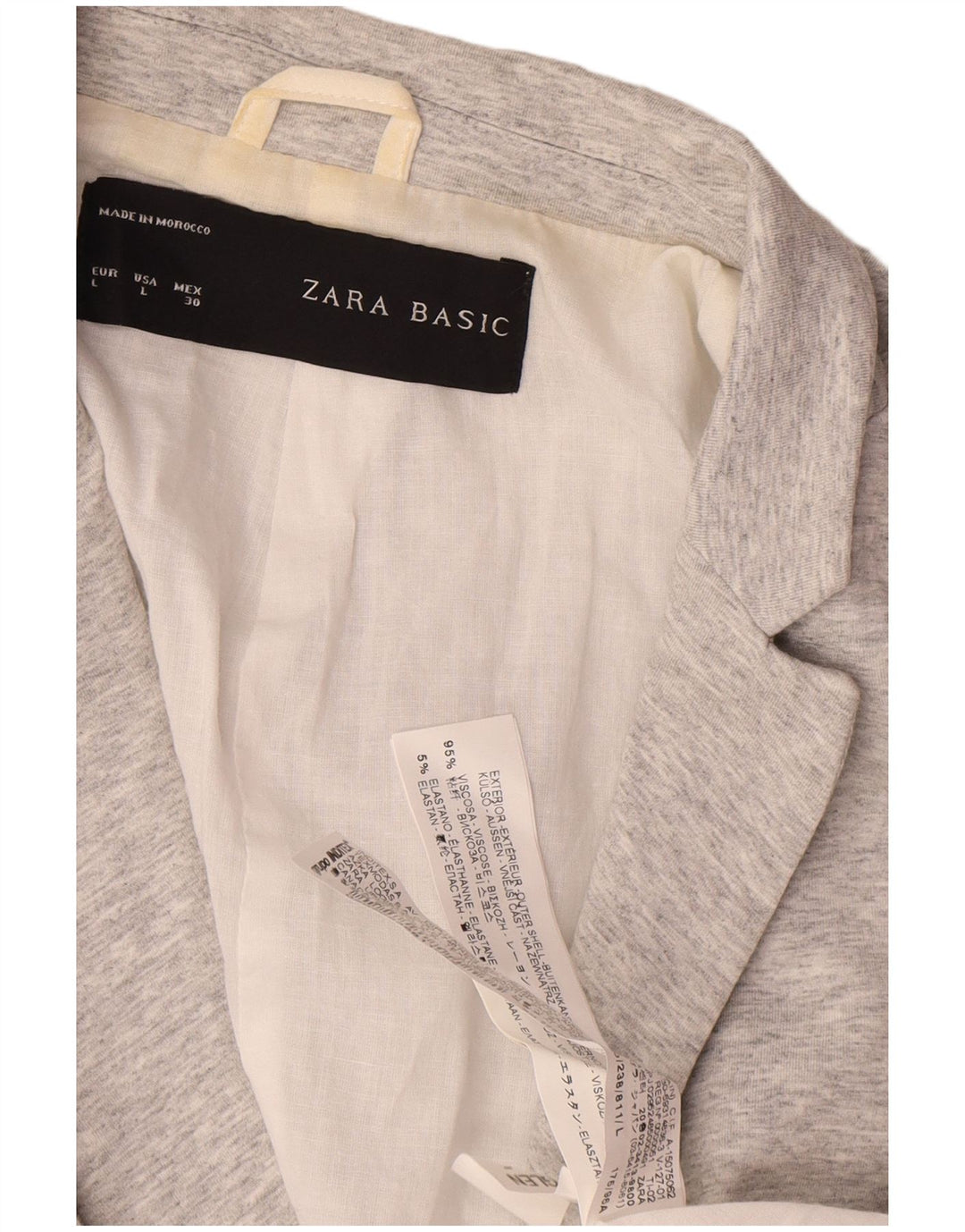 Zara Womens 1 Button Blazer Jacket UK 14 Large Grey Viscose