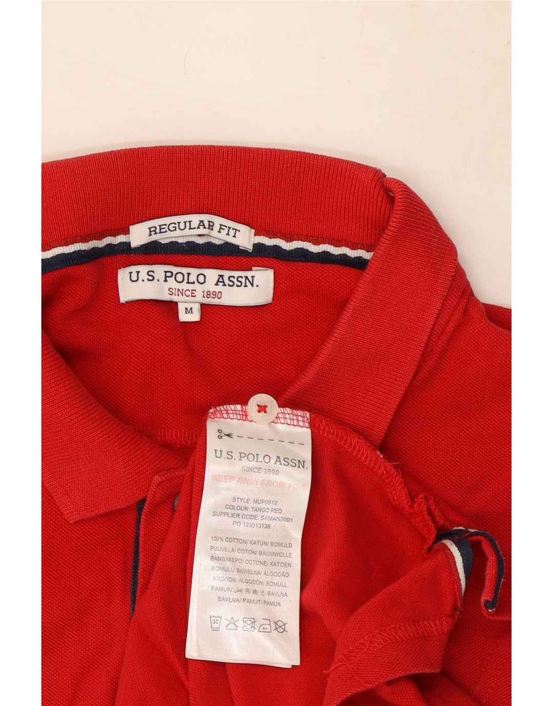U.S. Polo Assn. Mens Graphic Regular Fit Shirt Medium Red Cotton