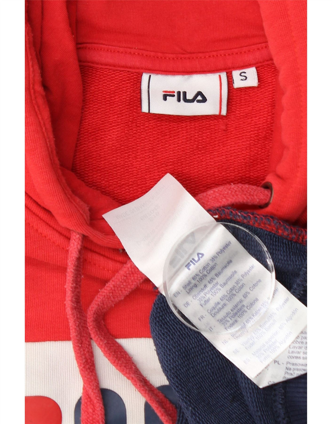 FILA Womens Graphic Hoodie Jumper Small Multicoloured Colourblock