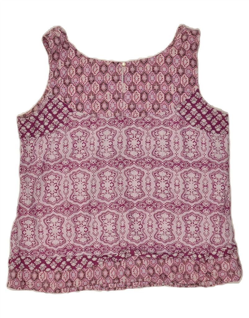 EDDIE BAUER Womens Vest Top UK 14 Large Purple Fair Isle Cotton | Vintage Eddie Bauer | Thrift | Second-Hand Eddie Bauer | Used Clothing | Messina Hembry 