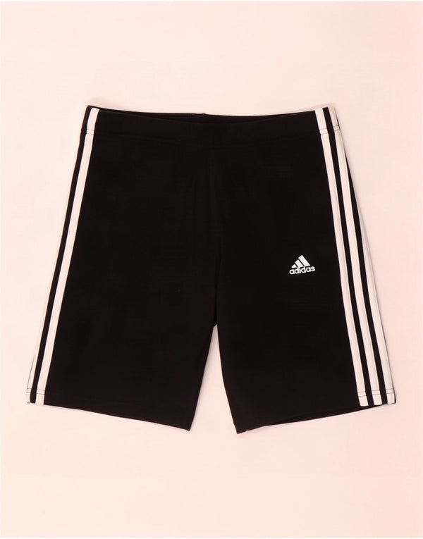 Adidas Womens Sport Shorts UK 12/14 Medium Black Cotton