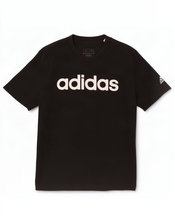 Adidas Womens Slim Fit Graphic T-Shirt Top UK 20/22 XL Black Cotton