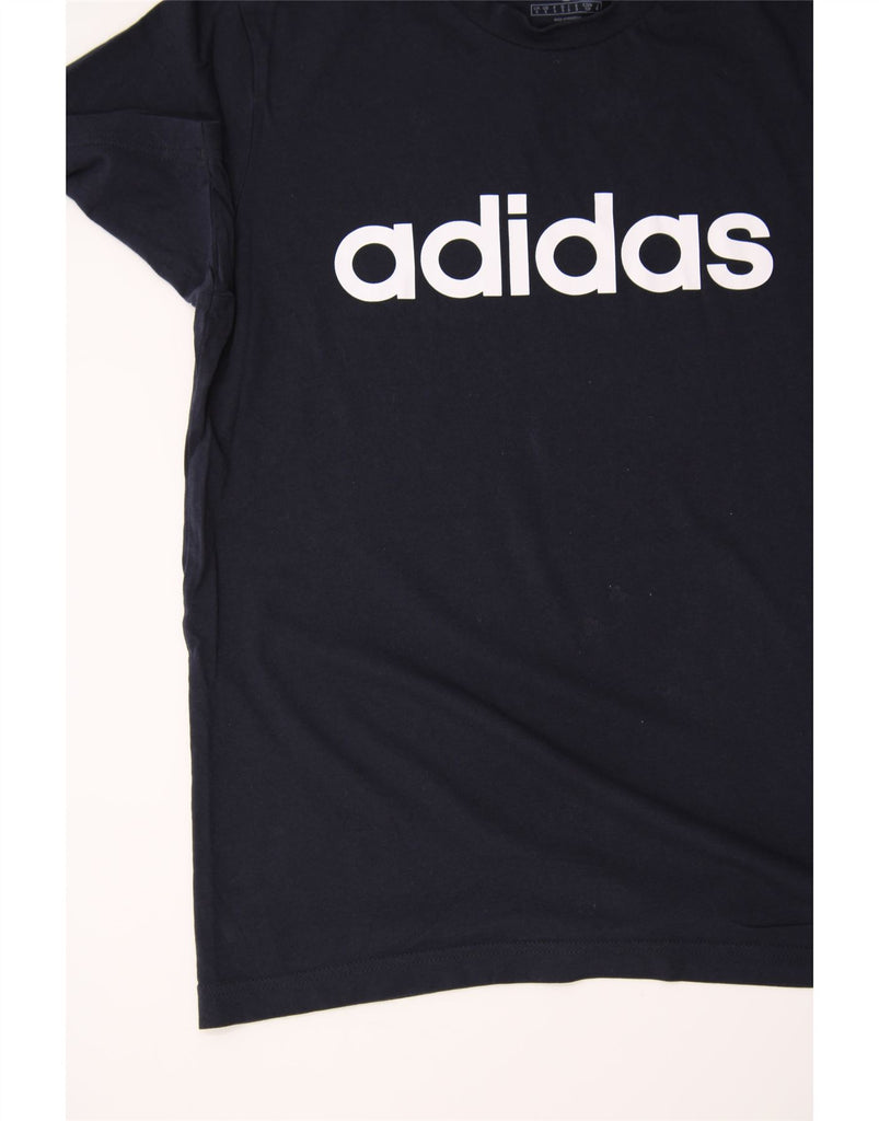 ADIDAS Mens Graphic T-Shirt Top Small Navy Blue Cotton Vintage Adidas and Second-Hand Adidas from Messina Hembry 