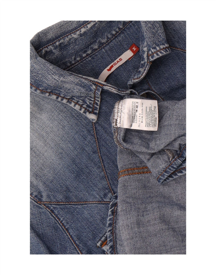 Gas Womens Denim Shirt UK 12 Medium Blue Cotton