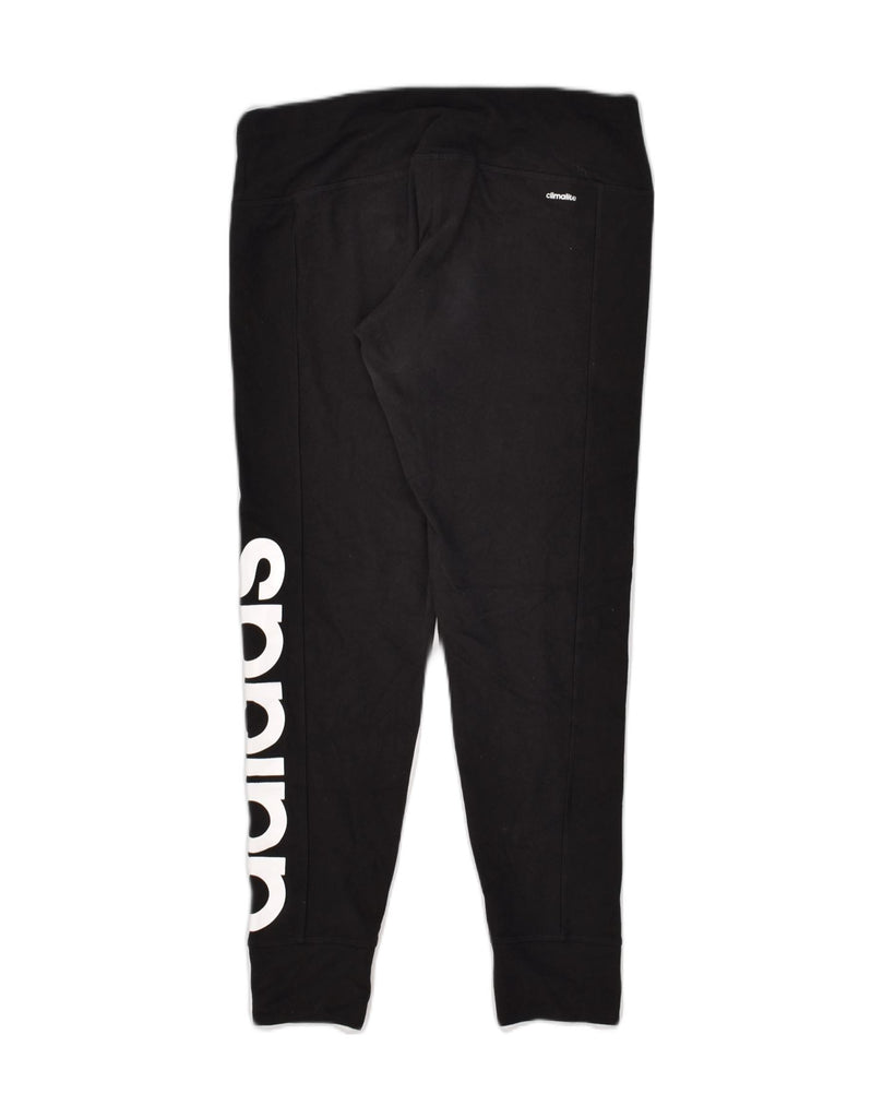 ADIDAS Womens Graphic Tracksuit Trousers Joggers UK 12 Medium Black Cotton | Vintage Adidas | Thrift | Second-Hand Adidas | Used Clothing | Messina Hembry 