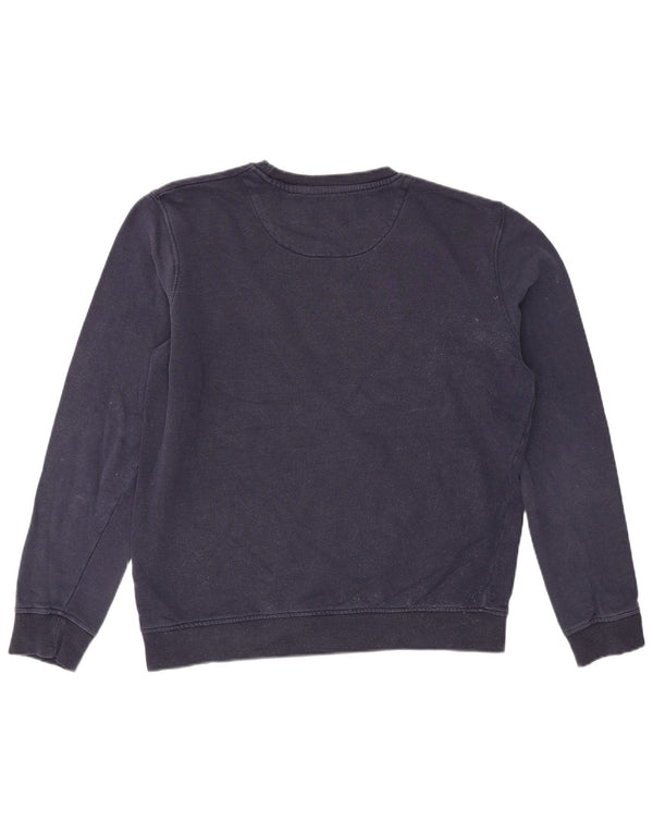 Lyle & Scott Mens Graphic Sweatshirt Jumper Medium Navy Blue Colourblock