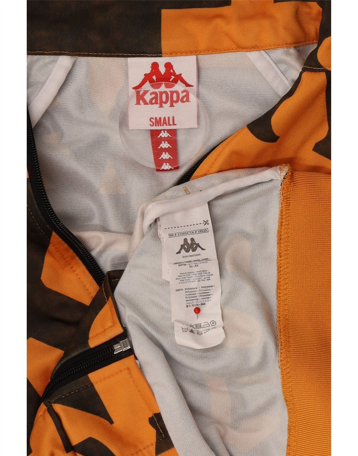 Kappa Mens Graphic Tracksuit Top Jacket Small Orange Geometric Polyester