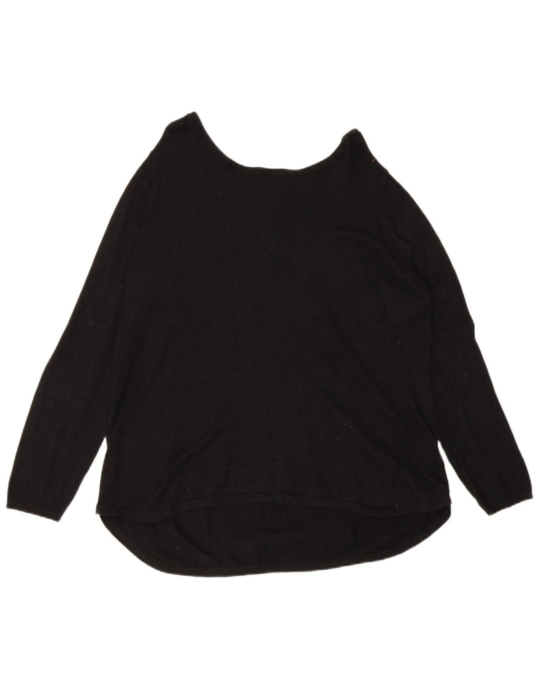 Marks & Spencer Womens Zip Neck Jumper Sweater UK 16 Large Black Viscose