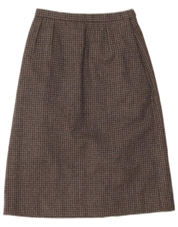 Vintage Womens A-Line Skirt W22 2XS Grey Houndstooth