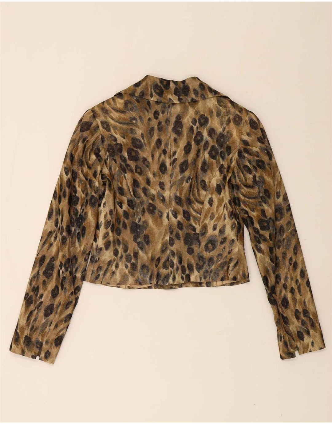Vanity Womens 3 Button 2 Piece Set IT 42 Medium Black Animal Print Wool