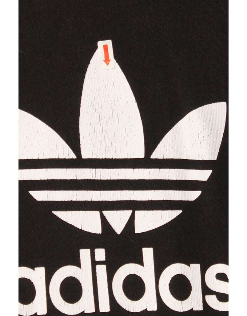 ADIDAS Mens Graphic Hoodie Jumper Small Black Cotton Vintage Adidas and Second-Hand Adidas from Messina Hembry 