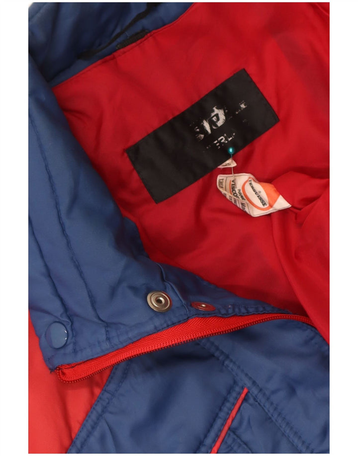 Vintage Mens Padded Jacket IT 52 XL Blue Colourblock Polyester
