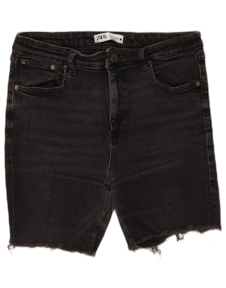 Zara Mens Denim Shorts EU 36 2XL W36 Grey Cotton