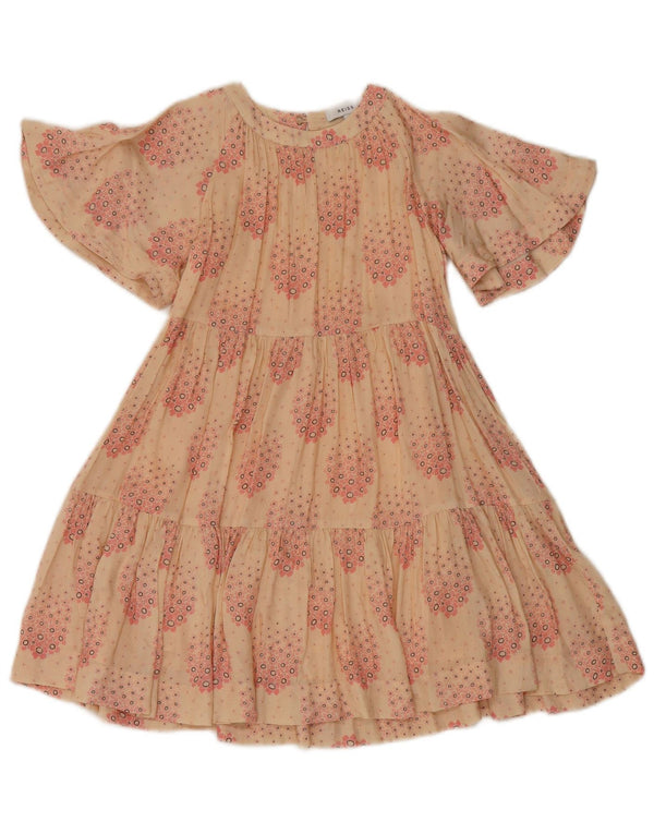 Reiss Girls Tiered Dress 6-7 Years Pink Floral Viscose