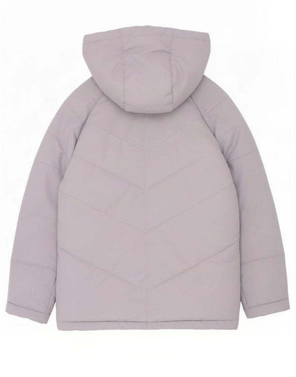 Nike Boys Hooded Padded Jacket 5-6 Years Medium Grey Polyester