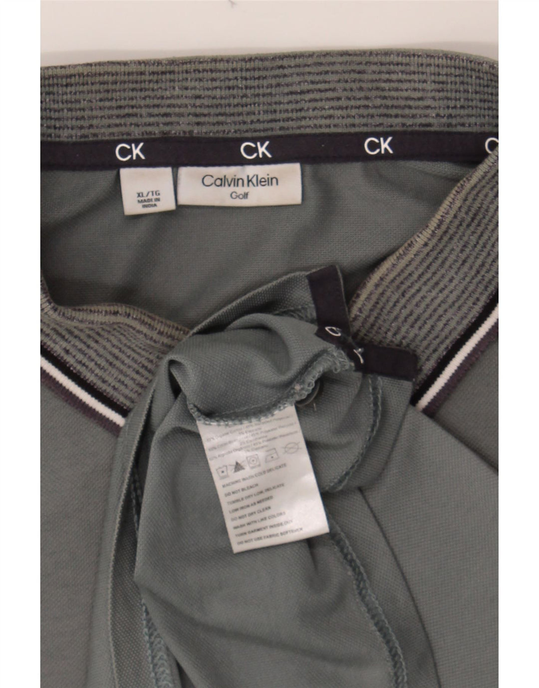 CALVIN KLEIN Mens Golf Polo Shirt XL Grey Cotton
