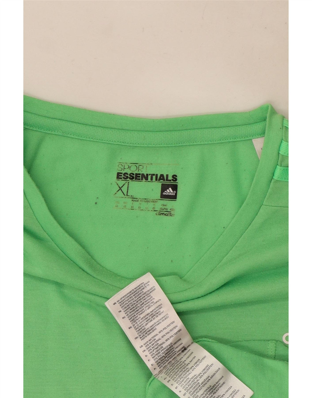 Adidas Mens Climalite T-Shirt Top XL Green Polyester