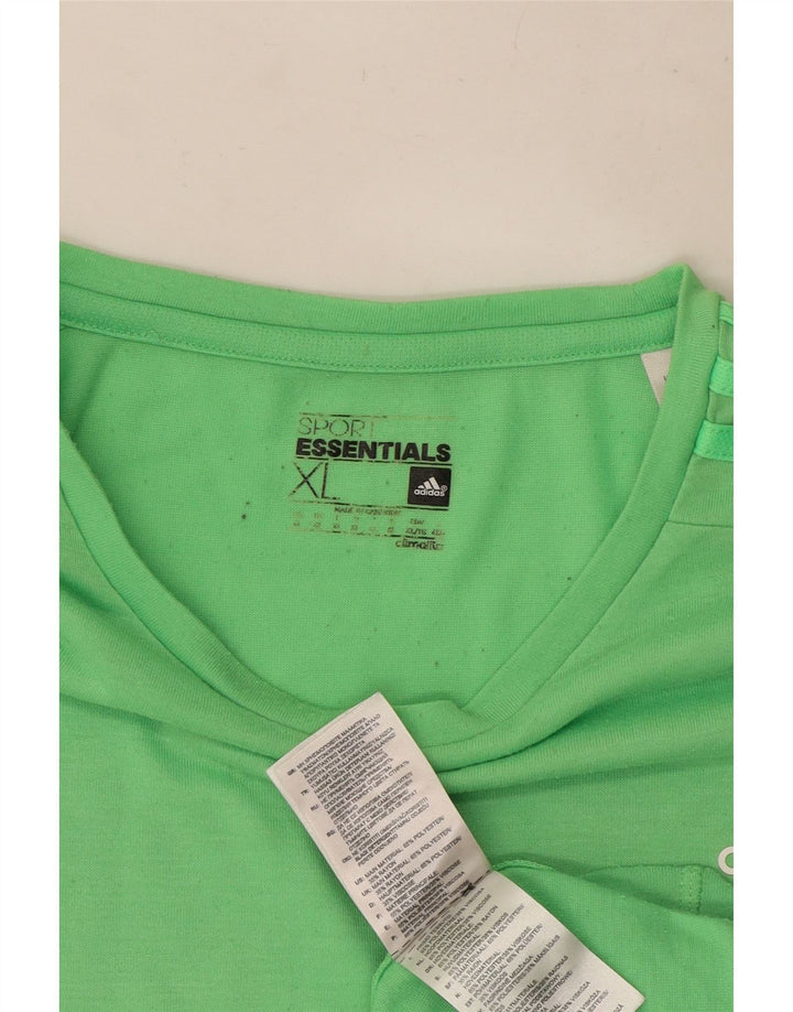 Adidas Mens Climalite T-Shirt Top XL Green Polyester