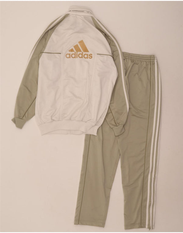 Adidas Mens Graphic Full Tracksuit UK 32/34 XS Green Colourblock Polyester