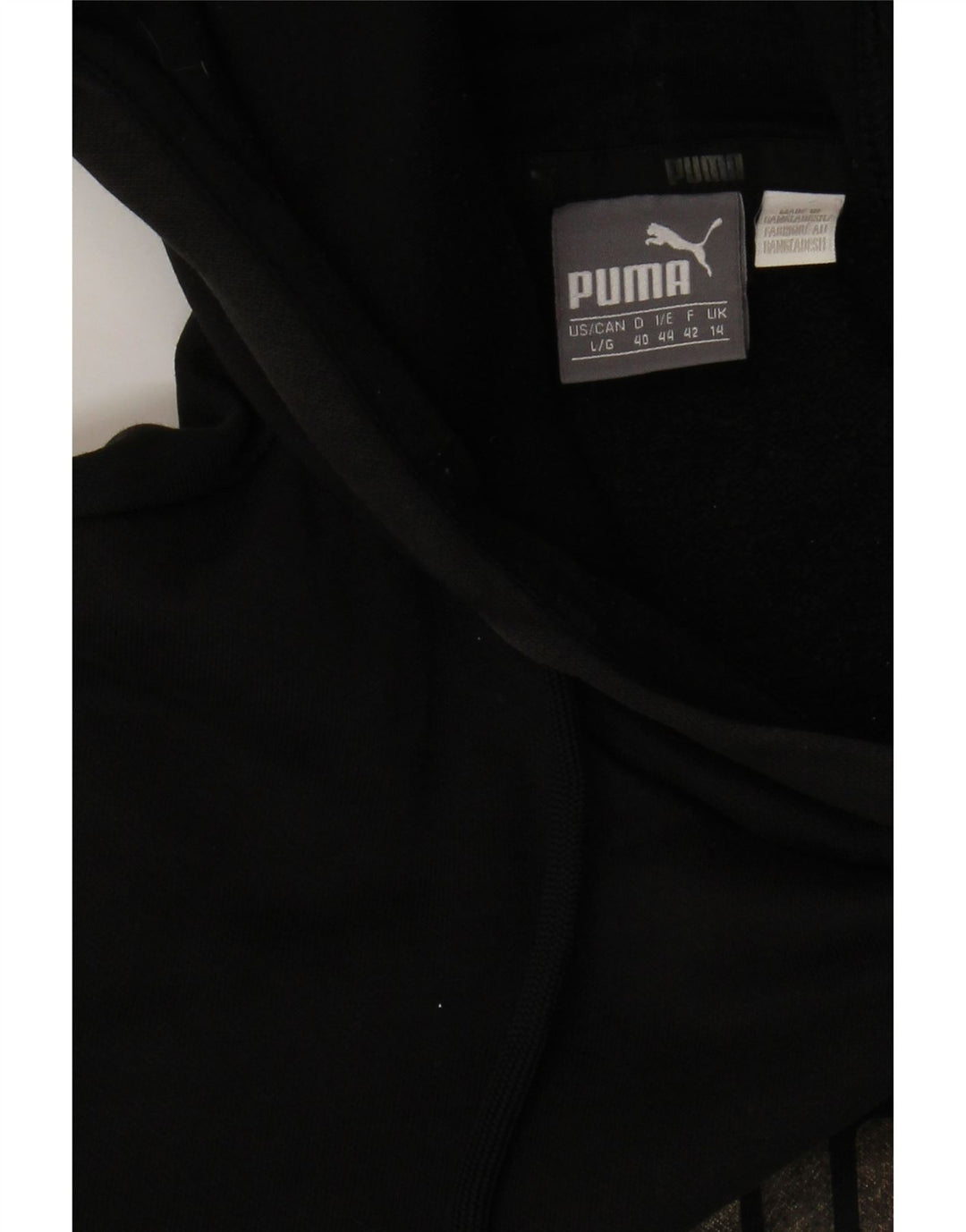 Puma Womens Graphic Hoodie Jumper UK 14 Medium Black