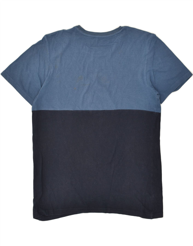 JACK & JONES Mens Graphic T-Shirt Top Medium Navy Blue Colourblock Cotton | Vintage Jack & Jones | Thrift | Second-Hand Jack & Jones | Used Clothing | Messina Hembry 