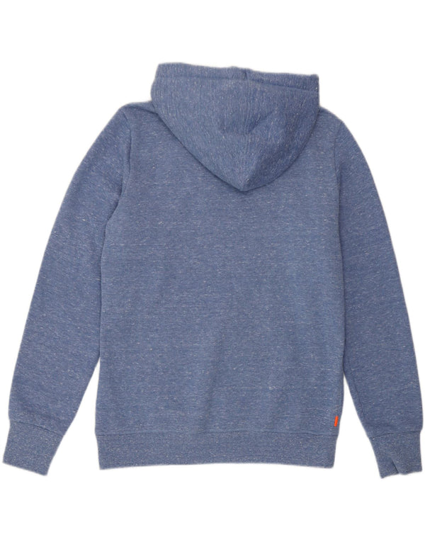 Superdry Womens Graphic Hoodie Jumper UK 14 Large  Blue Flecked Polyester