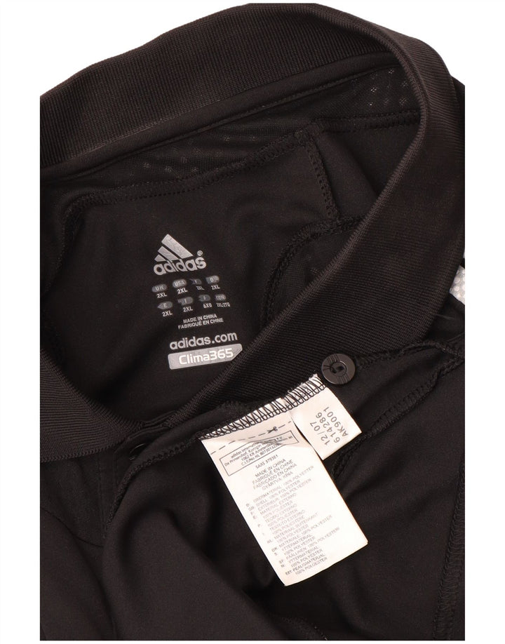Adidas Mens Clima 365 Polo Shirt 2XL Black Colourblock Polyester