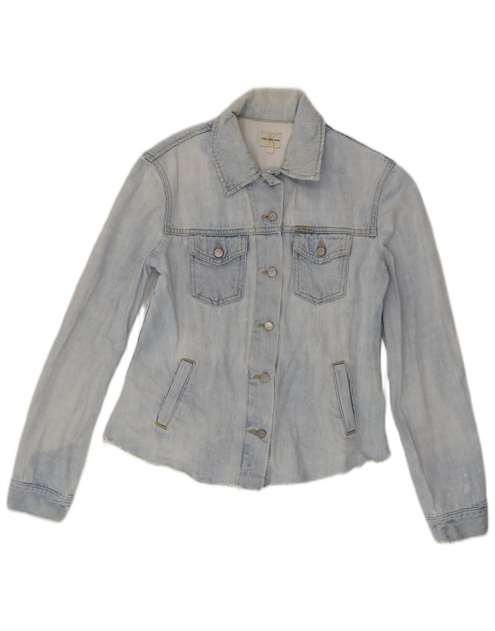 Calvin Klein Jeans Womens Denim Jacket UK 10 Small Blue Cotton