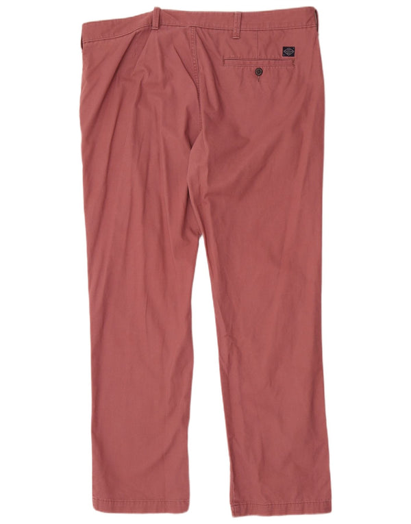 Marks & Spencer Mens Straight Chino Trousers W40 L31 Pink Cotton
