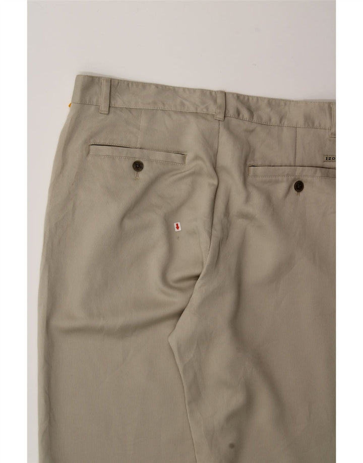 IZOD Mens Straight Chino Trousers W34 L34  Beige Polyester Vintage Izod and Second-Hand Izod from Messina Hembry 