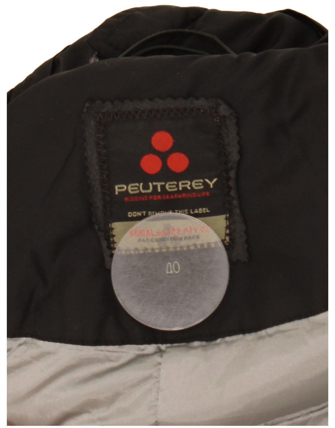 PEUTEREY Womens Hooded Padded Coat IT 40 Small Black Polyamide