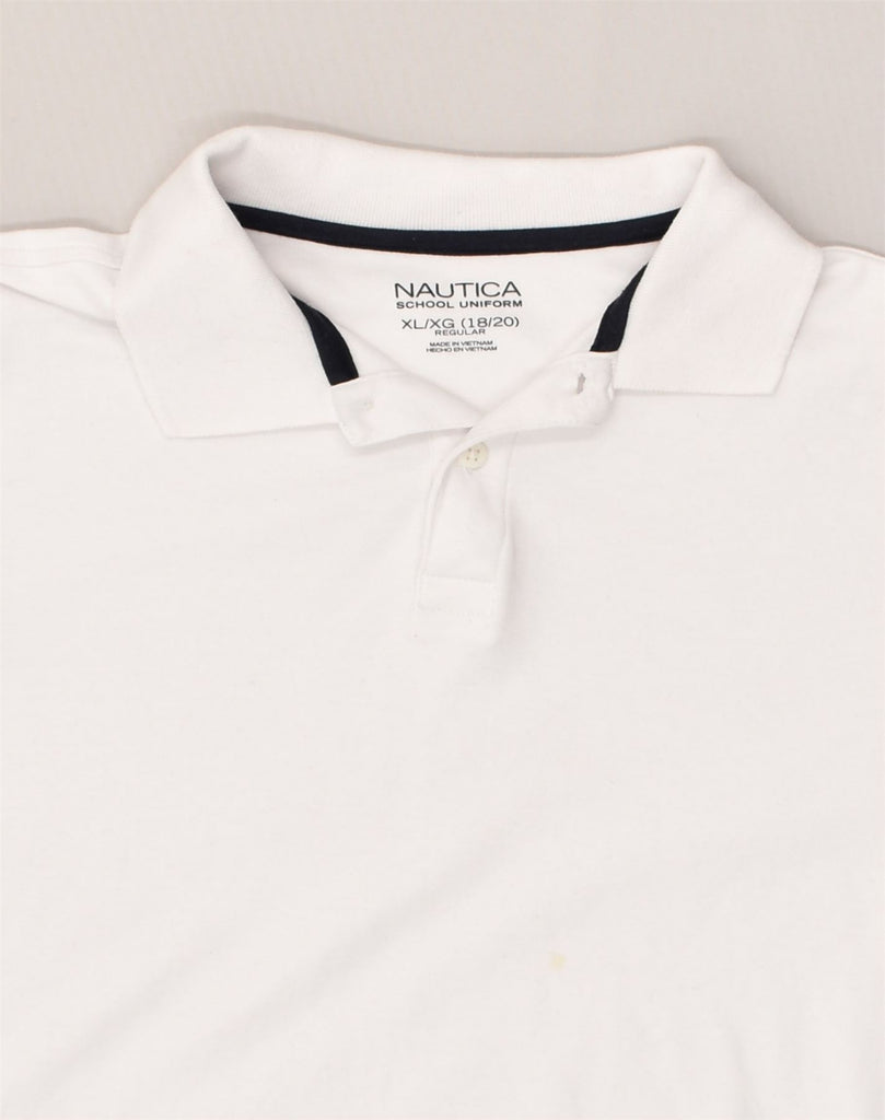 NAUTICA Boys Polo Shirt 15-16 Years XL White Cotton | Vintage Nautica | Thrift | Second-Hand Nautica | Used Clothing | Messina Hembry 