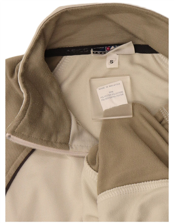 Oasis Mens Tracksuit Top Jacket Small Beige Colourblock Polyester