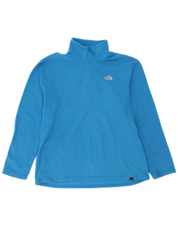 The North Face Mens Zip Neck Fleece Jumper XL Blue Polyester