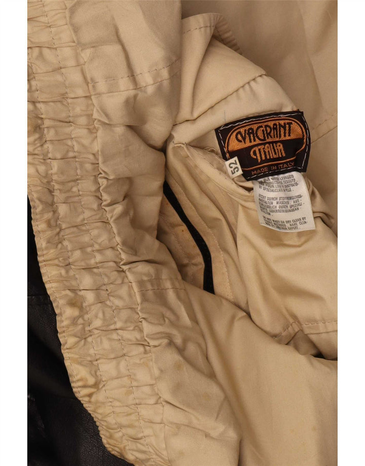 Vagrant Mens Leather Jacket IT 52 XL Black